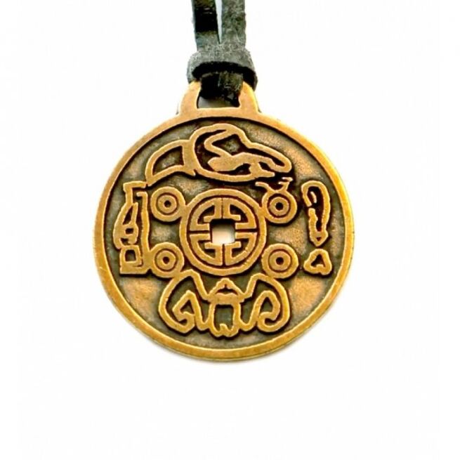 the front of the talisman for good luck
