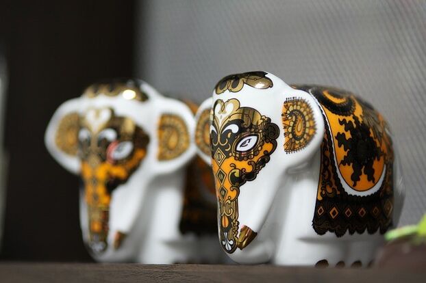Statues in the form of elephants bring good luck in careers