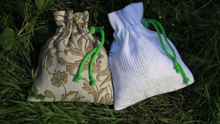 Homemade bags with herbs and stones, attract success in business